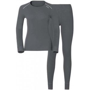 Odlo W Shirt L/S Pants Long Warm Set Grijs XL