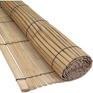 Bamboe Rolgordijn Naturel 100 x 200 cm - voor binnen en buiten gebruik – duurzame bamboe jaloezie – zonwerende raamdecoratie - duurzame raambekleding