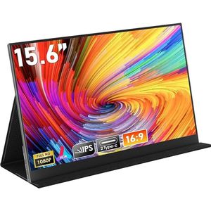Zazitec BX156 - 15.6"" FHD Draagbare Monitor - USB-C & HDMI, IPS Display voor Laptop, Gaming en Productiviteit