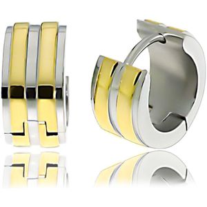 Juwelier Zwartevalk - Stalen bicolor oorbellen 33.004--
