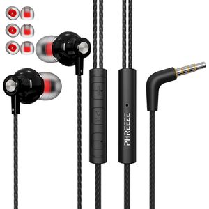 Bedrade Oordopjes met Haakse 3.5 mm Jack Aansluiting - In-Ear Sport Oortjes met Draad en Microfoon - Extra Bass - Super Comfortabel