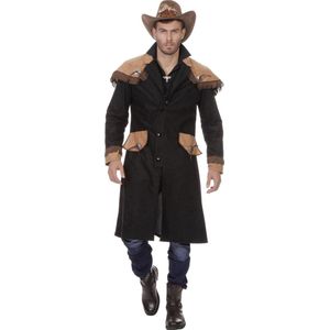 Wilbers & Wilbers - Cowboy & Cowgirl Kostuum - Cowboyjas Lone Ranger Riffle Lang Man - Bruin - Maat 48 - Carnavalskleding - Verkleedkleding