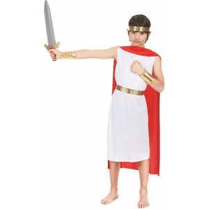 LUCIDA - Wit en rood Romeins kostuum voor jongens - S 110/122 (4-6 jaar)