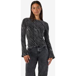 Noisy may - Nmgilly Boatneck - T-shirt - Zwart - Dames