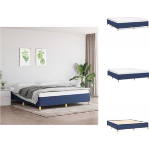 vidaXL Boxspringframe - blauw - 203 x 160 x 35 cm - duurzaam materiaal - Bed