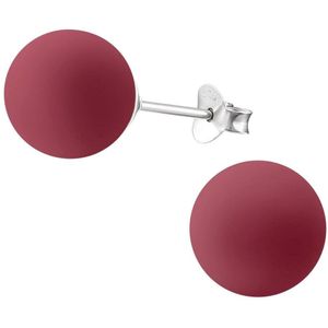 Aramat jewels ® - Parel oorbellen mat 10mm- roze - 925 sterling zilver