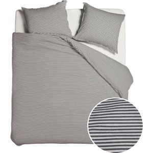 vtwonen Comfy Stripe dekbedovertrek - Tweepersoons - 200x200/220 - Grijs