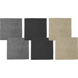 DDDDD - 6x Microvezeldoek - Billie - 30x30 cm - Combi set Kleur - Set van 6 stuks