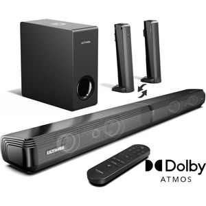 Soundbar - 2-in-1 - 4.1 Soundbar voor TV - Afneembare soundbar - Luidsprekers - Luidsprekerkabels - Speaker - Stereo - BT 5.3 - 280W - 99dB - Zwart