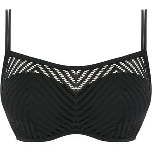 Freya - Urban Bralette Bikini Top - Zwart - Geometrische Chevron-Overlay