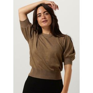 Minus Liva Knit Tee Tops & T-shirts Dames - Shirt - Taupe - Maat XS