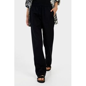 camel active Broek met relaxed fit van een linnenmix - Maat womenswear-27/30 - Zwart