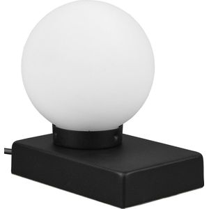 LED Tafellamp - Tafelverlichting - Torna Ivar - E14 Fitting - Rond - Mat Zwart- Metaal