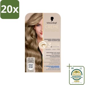20 x Schwarzkopf - Haarkleuring - Creme Supreme 8-16 - Cool Asblond - 245g - Grootverpakking - Haarverf - Permanent Haarkleuring - Cool Asblond - Grijsdekking - Haar Verzorging