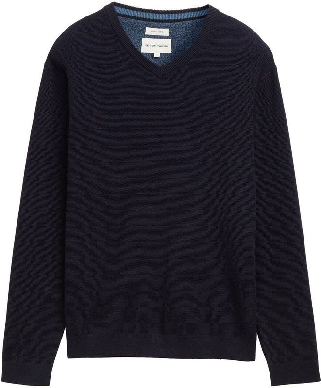 TOM TAILOR - Trui - Navy - V-hals - Lange Mouw - Normale Pasvorm
