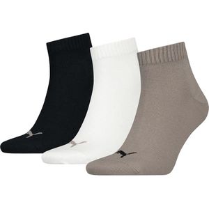 Puma - Unisex Quarter Plain - Hoge Enkelsokken - 3-pack