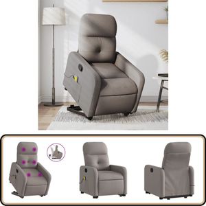 vidaXL Sta-op-massagestoel - Verstelbaar - Taupe Stapstoel - Massageruimte - Elektrisch Opstaande Stoel - Ergonomische Stoel - Comfortstoeltje