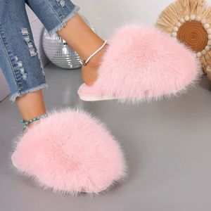 Warme Pluizige Slippers Dames Winter – Comfortabele Antislip Huisslippers – Zachte Luxe Damespantoffels voor Binnen en Buiten – Maat 38