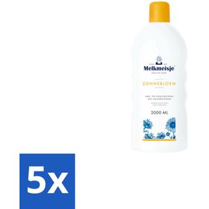 Melkmeisje – Bad & Douchecrème – Zonnebloem – 2000 ml - Bulkverpakking - 5 stuks