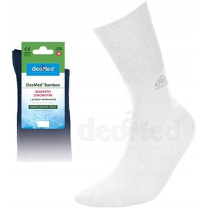 DeoMed Bamboe Sokken Zonder Druk - Wit - Maat 35-38
