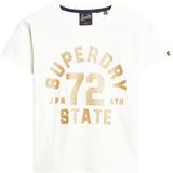 Superdry - College Scripted Graphic - T-shirt - Wit - Korte Mouwen