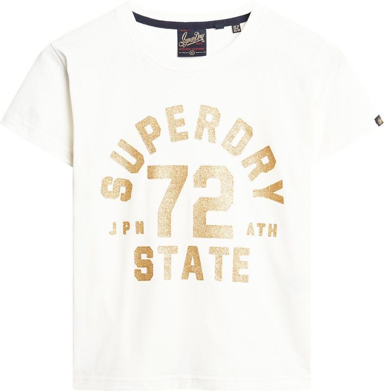 Superdry - College Scripted Graphic - T-shirt - Wit - Korte Mouwen