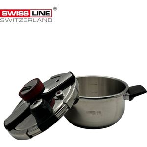 Swiss Line Switzerland snelkookpan 3liter/22cm - Pressure Cooker - inductie - Geschikt voor alle warmtebronnen - RVS