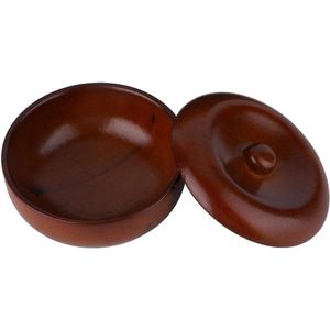 Allecto Premium - Scheerzeepkom van rubberhout met deksel voor mannen - Luxe scheergeschenk - Duurzaam en stijlvol - Handgemaakt