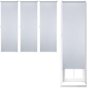 4x thermo rolgordijn wit - isolerend - zonder boren - verduisterend - 70x210cm