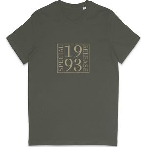 T Shirt Geboortejaar 1993 Heren Dames - Grafische Print Opdruk - Khaki Groen - Maat M