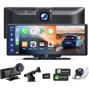 Equivera Carplay Scherm - Carplay Scherm - Carplay Monitor - Draagbare Carplay Scherm - Draadloze Scherm voor Carplay - Autoscherm - Apple Carplay - Android Carplay - Touchscreen Display - Dashcam - Achteruitkijkcamera