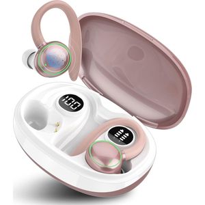 Draadloze Sporthoofdtelefoon met Bluetooth 5.3 en Diepe Bas - 48 Uur Afspeeltijd, Ruisonderdrukking en LED-Display