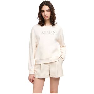 Armani Exchange - Arte Sella - Sweatshirt - Wit - Glanzend Logo - Biologisch Katoen
