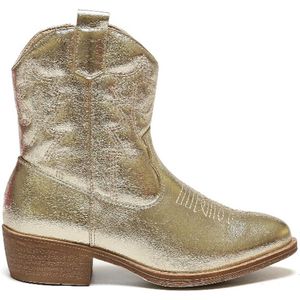 SmileFavorites® Meisjes Cowboylaarzen met Hak Kort - Goud - Imitatieleer - Maat 31