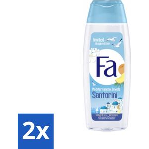 2 x Fa - Douchegel - Mediterranean Jewels Santorini - Verfrissend & Hydraterend - Verzachtend - 250 ml - Douchegel - Fa - Santorini - Mediterrane Geur - Verfrissend