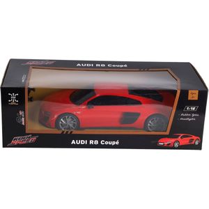 Radiografisch bestuurbare auto audi 1:16 2.4g r8 coupé rood.