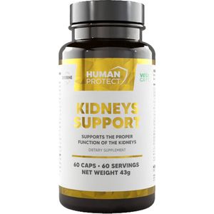 Human Protect - Kidneys Support - 60 caps - 60 doseringen - Kidney support - Detox - Chanca Piedra - Cranberry - Goji bes - Horsetail extract - Mariadistel - Milk thistle - Buchu - Uva Ursi