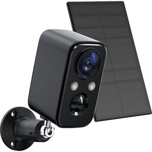 StayPowered Bewakingscamera - Altijd Beveiligd met Zonne-energie - 1080p HD - Gekleurd Nachtzicht - 5000mAh Accu - PIR Persoonsherkenning - 2-Weg Audio - IP66 Weerbestendig - Voor Binnen en Buiten - Zwart - Levering Sneller dan Aangegeven!