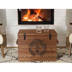 Vintage Houten Kist Salontafel met Opbergruimte in Shabby Chic Stijl