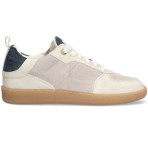 VINGINO VIN825112-100 Jongens Lage Sneakers - Wit/Blauw - Nubuck - Veters