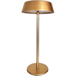 Versa Supply - Oplaadbare Tafellamp - 5200mAh - Draadloos & Oplaadbaar - Dimbaar - Accu - Touch - Luxueuze Metale Afwerking - Goud - Woon Decoratie