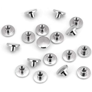 Reparatie Schroef Post Bevestiging Ronde Platte Kop Chicago - 20 stks Metalen Nagel Klinknagel Studs - Leer Craft DIY Binding - 6.5mm .