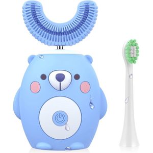 Vitdipy - U-vormige tandenborstel - Elektrische Tandenborstel - Leeftijd 2-6 - Tandenborstel kind - Peuter tandenborstel - Gevoelige tanden - Blauw
