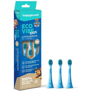 happybrush EcoVibe Kids Paw Patrol, 3 stuk(s), Blauw, Polybutylene terephthalate (PBT), Thermoplastische elastomeer (TPE), 3 jaar, Duitsland, Happybrush