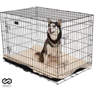 Infinity Goods Hondenbench - Bench Voor Honden - Maat XXL - Opvouwbaar - 122 x 76 x 84 CM - 2 Deuren - Zwart