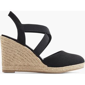 graceland Zwarte espadrille sleehak - Maat 39