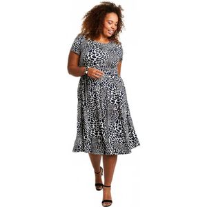 Gedrukte gedrapeerde korte jurk