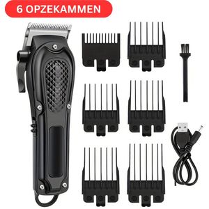 Tondeuse Mannen Hoofdhaar - Baardtrimmer Mannen - Hoofd & Baard - USB Oplader - Kappersset - 6 Opzetstukken
