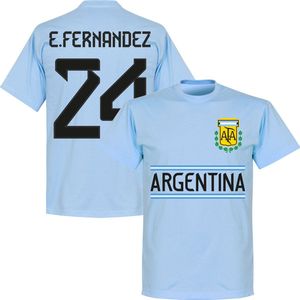 Argentinië E. Fernandez 24 Team T-Shirt - Lichtblauw - XS