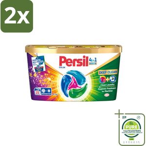 Persil - Wasmiddel - Wasmiddelcapsules Discs Gekleurde Was - Voor Gekleurde Was - 15 wasbeurten - Voordeelverpakking - 2 stuks - Wasmiddelcapsules - Gekleurde was